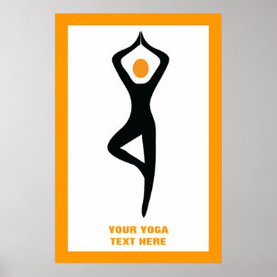 De Yoga-boom stelt zwart, oranje gebruik voor Poster