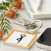 De Yoga-boom stelt zwart, oranje gebruik voor Sleutelhanger (Voorkant Rechts)