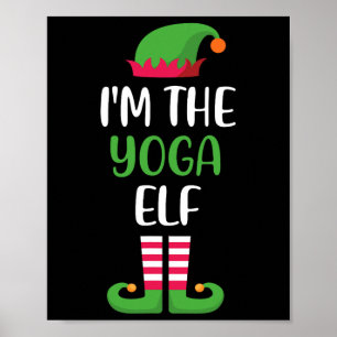De Yoga Elf Familie Bijpassende Kerstgroep Grappig Poster
