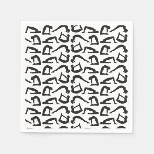 De yoga plaatst Silhouetten Servet