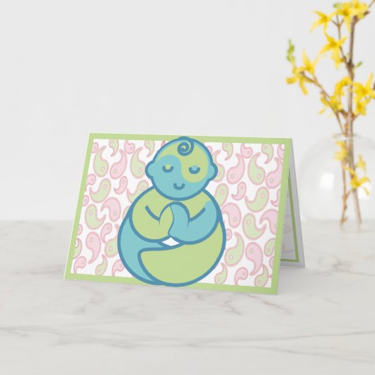 De yoga spreekt Baby: Het Lege Wenskaart van het Kaart (Gele Bloem)