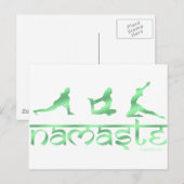 De yoga van Namaste stelt groen Briefkaart (Voorkant / Achterkant)