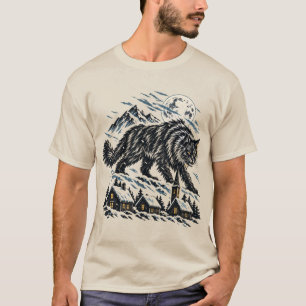 De Yule Kat IJslandse Folklore Houtsnede T-shirt