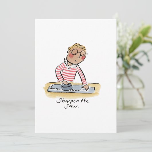 De zaag verscherpen kaart (Staand voorkant)