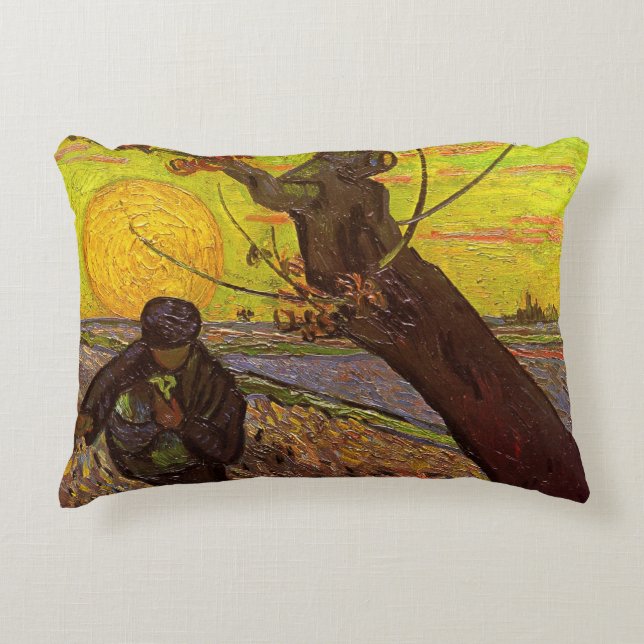 De Zaaier door Vincent van Gogh Accent Kussen (Voorkant)