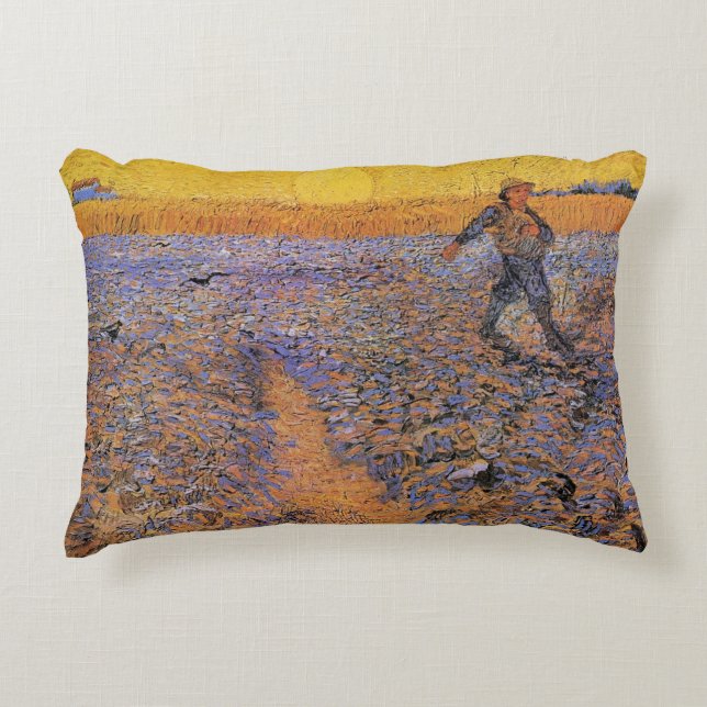 De Zaaier door Vincent van Gogh Accent Kussen (Voorkant)