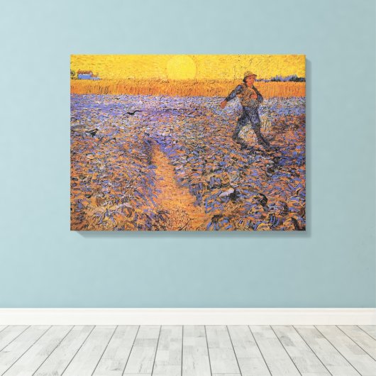De Zaaier door Vincent van Gogh Canvas Afdruk (Insitu (Houten vloer))