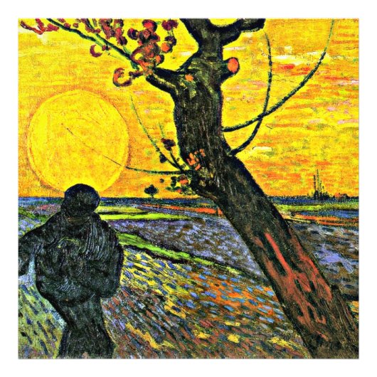 De zaaier, kunstschilderij van Vincent van Gogh Foto Afdruk (Voorkant)