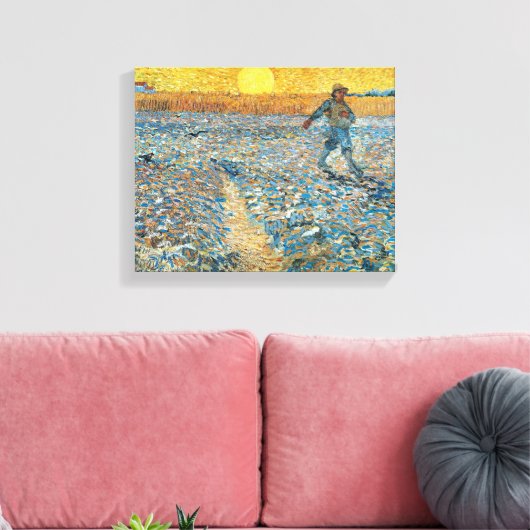 De zaaier | Vincent van Gogh Canvas Afdruk (Insitu (Woonkamer))