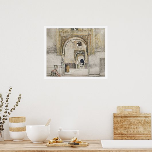 De zaal van de twee zussen (Sala de las dos Herma) Poster (Keuken)