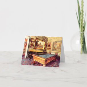 De Zaal van het biljart ontgast langs Notecard Kaart