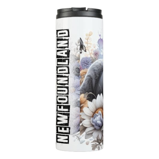 De zachte bloemenrust van Newfoundland Thermosbeker (Achterkant)