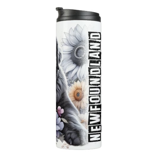 De zachte bloemenrust van Newfoundland Thermosbeker (Geroteerd rechts)