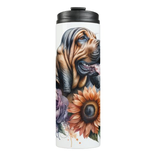 De zachte bloemensereniteit van Bloodhound Thermosbeker (Voorkant)