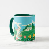 De zachte boerenkonijn Kind Ones Whimsical koffie Mok (Voorkant links)