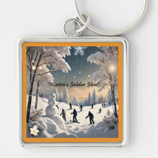 De zachte charme van de winter sleutelhanger