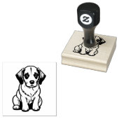 de zachte hond puppy rubber stamp rubberstempel (Gestempeld)