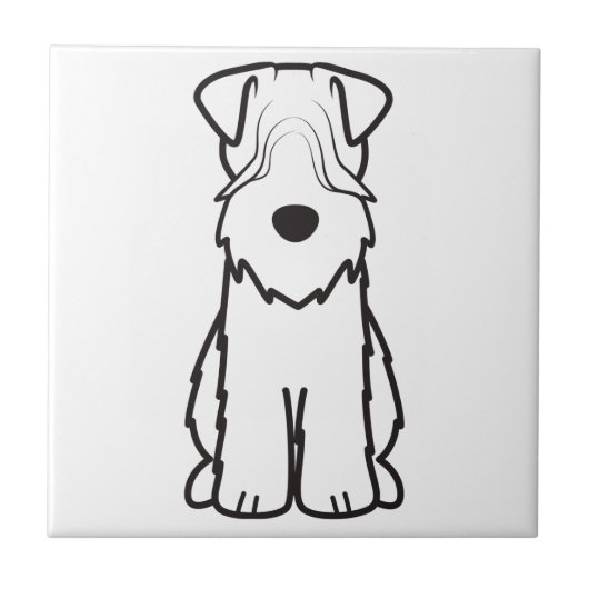 De zachte Met een laag bedekte Wheaten Cartoon van Tegeltje (Voorkant)