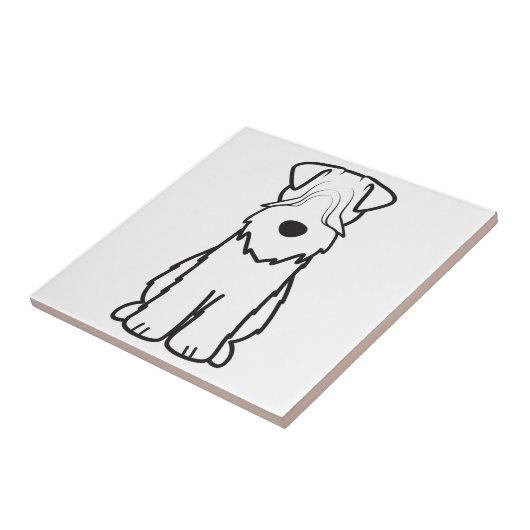 De zachte Met een laag bedekte Wheaten Cartoon van Tegeltje (Zijkant)