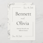 De zachte seizoensbruiloft bespaart de datum save the date (Voorkant / Achterkant)