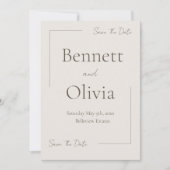 De zachte seizoensbruiloft bespaart de datum save the date (Voorkant)