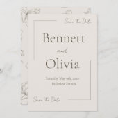 De zachte seizoensbruiloft bespaart de datum save the date (Voorkant / Achterkant)