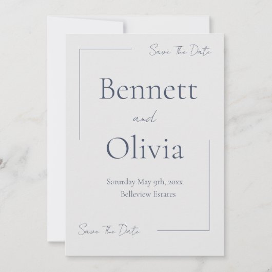 De zachte seizoensbruiloft bespaart de datum save the date (Voorkant)