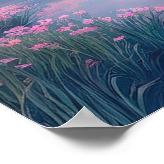 De zachte stroom van een rustige rivier poster (Hoek)