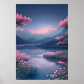 De zachte stroom van een rustige rivier poster (Voorkant)