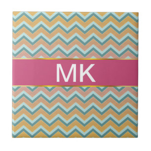 De zachte Warme Zigzag van Kleuren Tegeltje