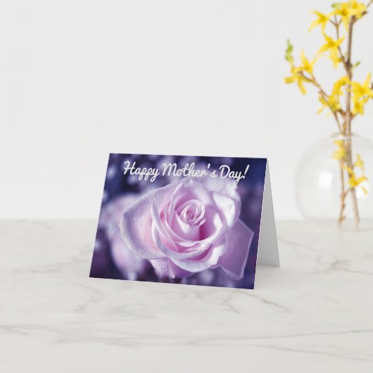 De Zachtste Roze Roos Moederdagkaart Kaart (Gele Bloem)