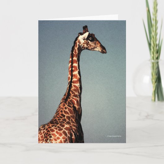 De Zad Giraffe - Digitale Waterverf Wenskaart Kaart (Voorkant)