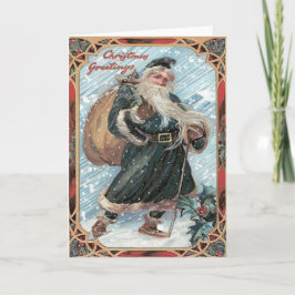 De Zak van de Kerstman van het Storm van de Winter Feestdagen Kaart