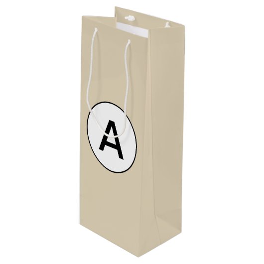 DE Zak VAN DE WIJNgift MET MONOGRAM Wijn Cadeautas (Voorkant Gekanteld)