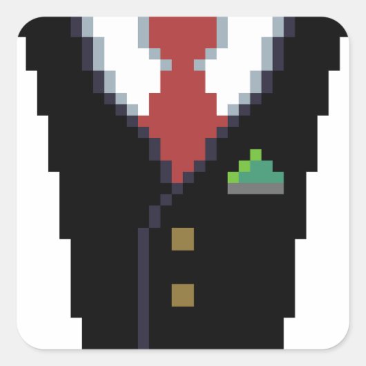 De zakelijke donor | Pixel Art Suit Sticker (Voorkant)