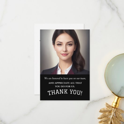De zaken danken u, Bedrijf dank u Bedankkaart (Voorkant / Achterkant in situ)