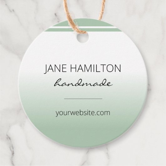 De zaken leveren Munt Groene VerpakkingsLabels Bedankjes Labels (Voorkant)