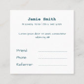 De zaken van de Schoonmaak van het huis Verwijs ee Vierkante Visitekaartje (Achterkant)