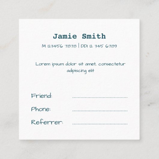 De zaken van de Schoonmaak van het huis Verwijs ee Vierkante Visitekaartje (Achterkant)