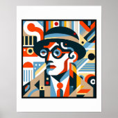 De zakenman: een gewaagde kubistische uitdrukking poster (Voorkant)