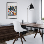 De zakenman: een gewaagde kubistische uitdrukking poster