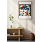 De zakenman: een gewaagde kubistische uitdrukking poster