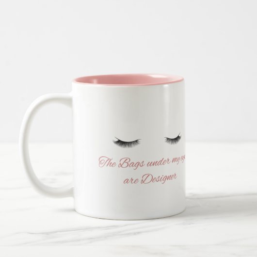 De zakken onder mijn ogen zijn ontwerper tweekleurige koffiemok (Links)