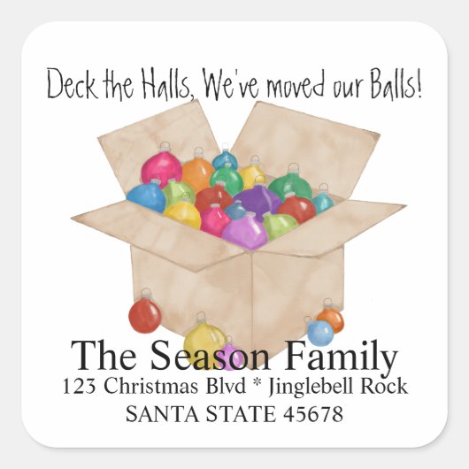 De zalen overdoen, we hebben onze balenvelop verpl vierkante sticker (Voorkant)