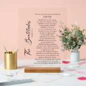 De zaligheden Matteüs 5:2-12 Bijbelgeschrift Acryl Bord (Huwelijk)