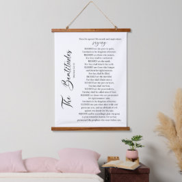 De zaligheden Matteüs 5:2-12 Bijbelgeschrift Hangend Wandkleed
