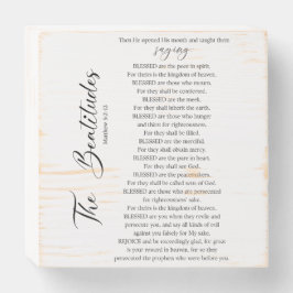 De zaligheden Matteüs 5:2-12 Bijbelgeschrift Houten Kist Print
