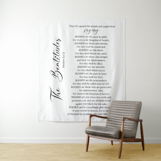 De zaligheden Matteüs 5:2-12 Bijbelgeschrift Wandkleed (In situ)
