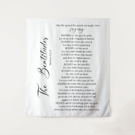De zaligheden Matteüs 5:2-12 Bijbelgeschrift Wandkleed