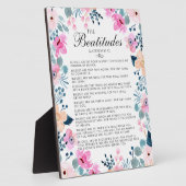 De zaligheden Matteüs 5:3-12 Bloemen Bijbel Verse Fotoplaat (Zijkant)